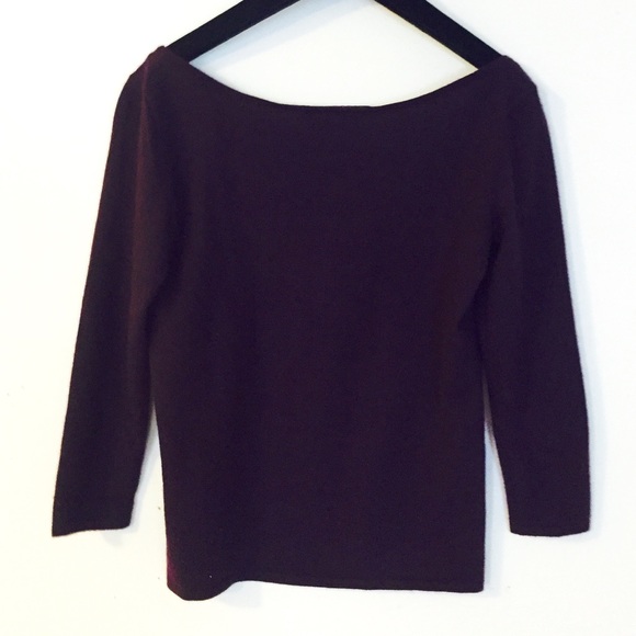 RL Black Label Cashmere Top in Merlot - Picture 2 of 9